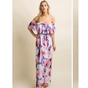 Pinkblush Maternity Dress Off the Shoulder